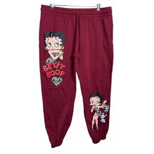Betty Boop Youth 3XL 21 Red Graphic Sweatpants Unisex